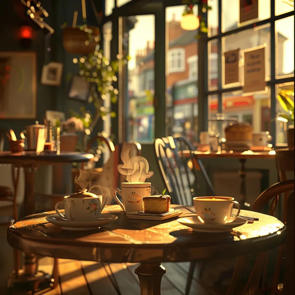 An inviting cafe interior in Brighton, featuring vintage furnishings and happy customers enjoying their drinks