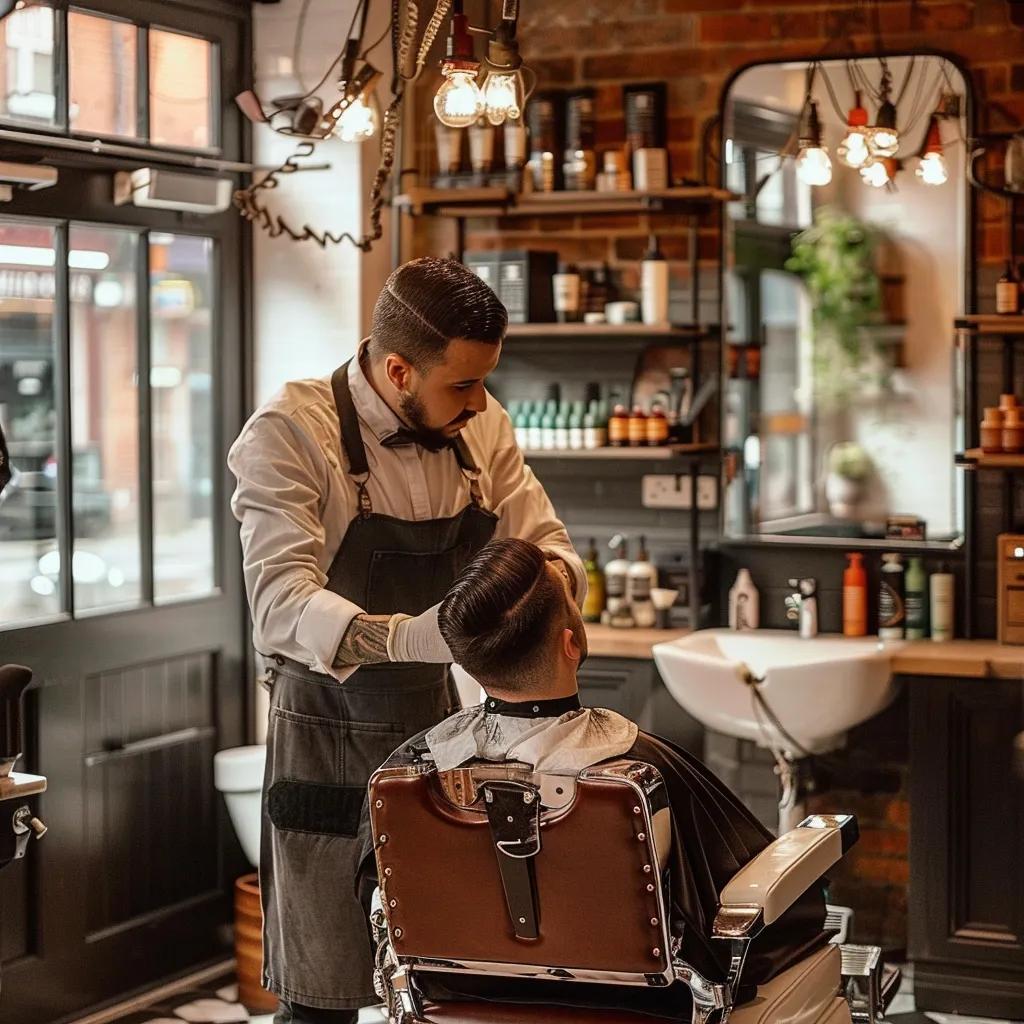 A man enjoys a hair cut at one of the best barbers in Brighton