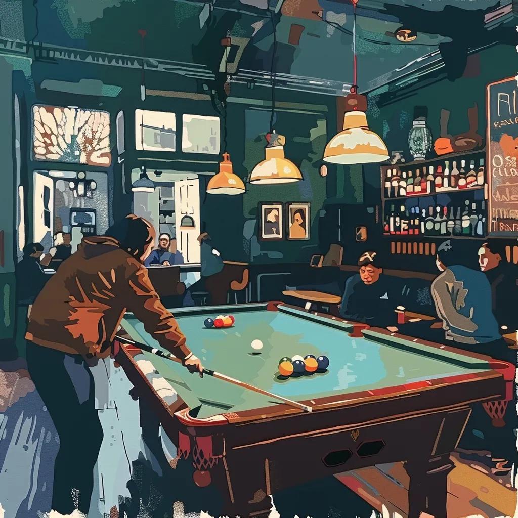 people playing pool in the pub