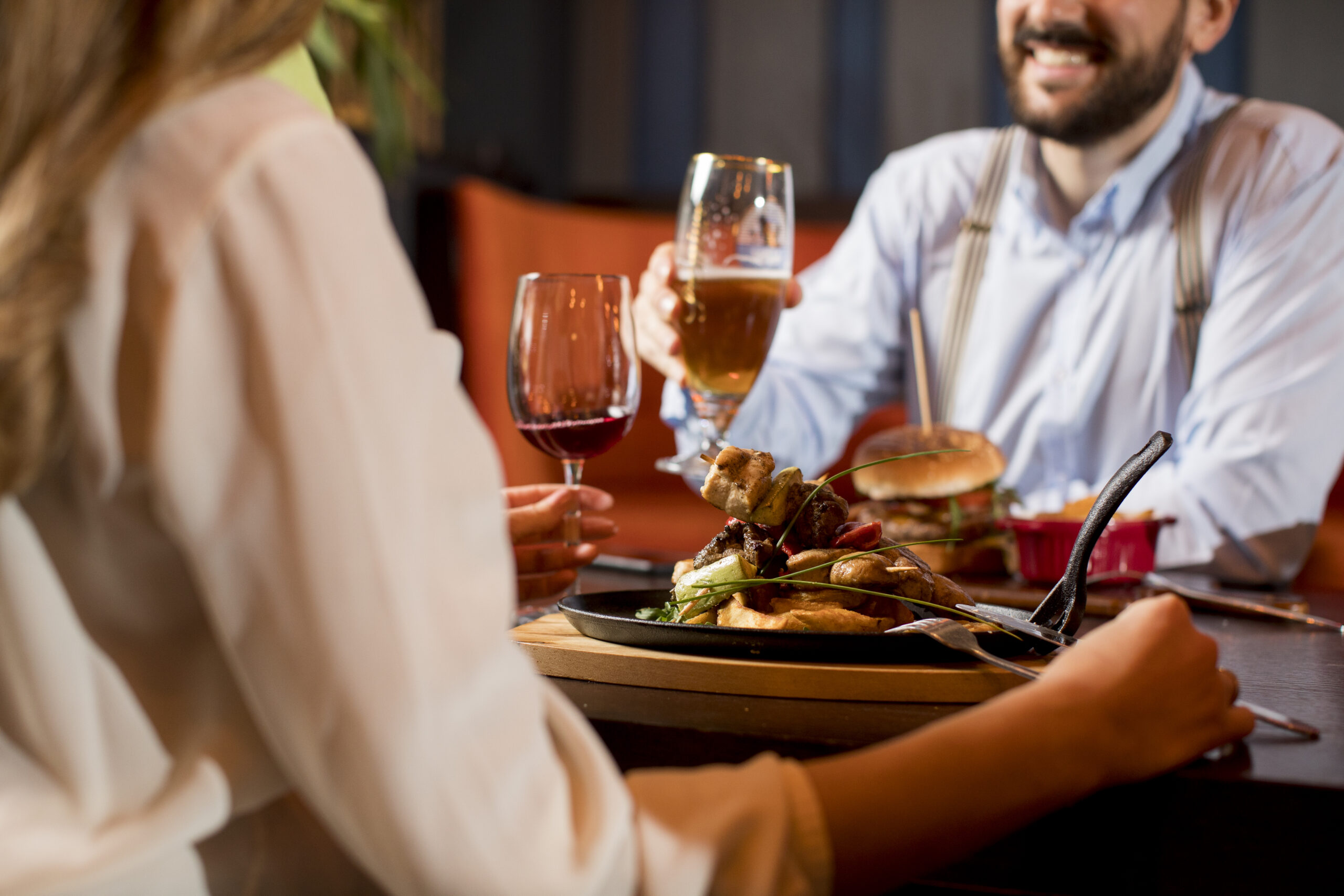 date ideas in Brighton- A Couple at a restaurant