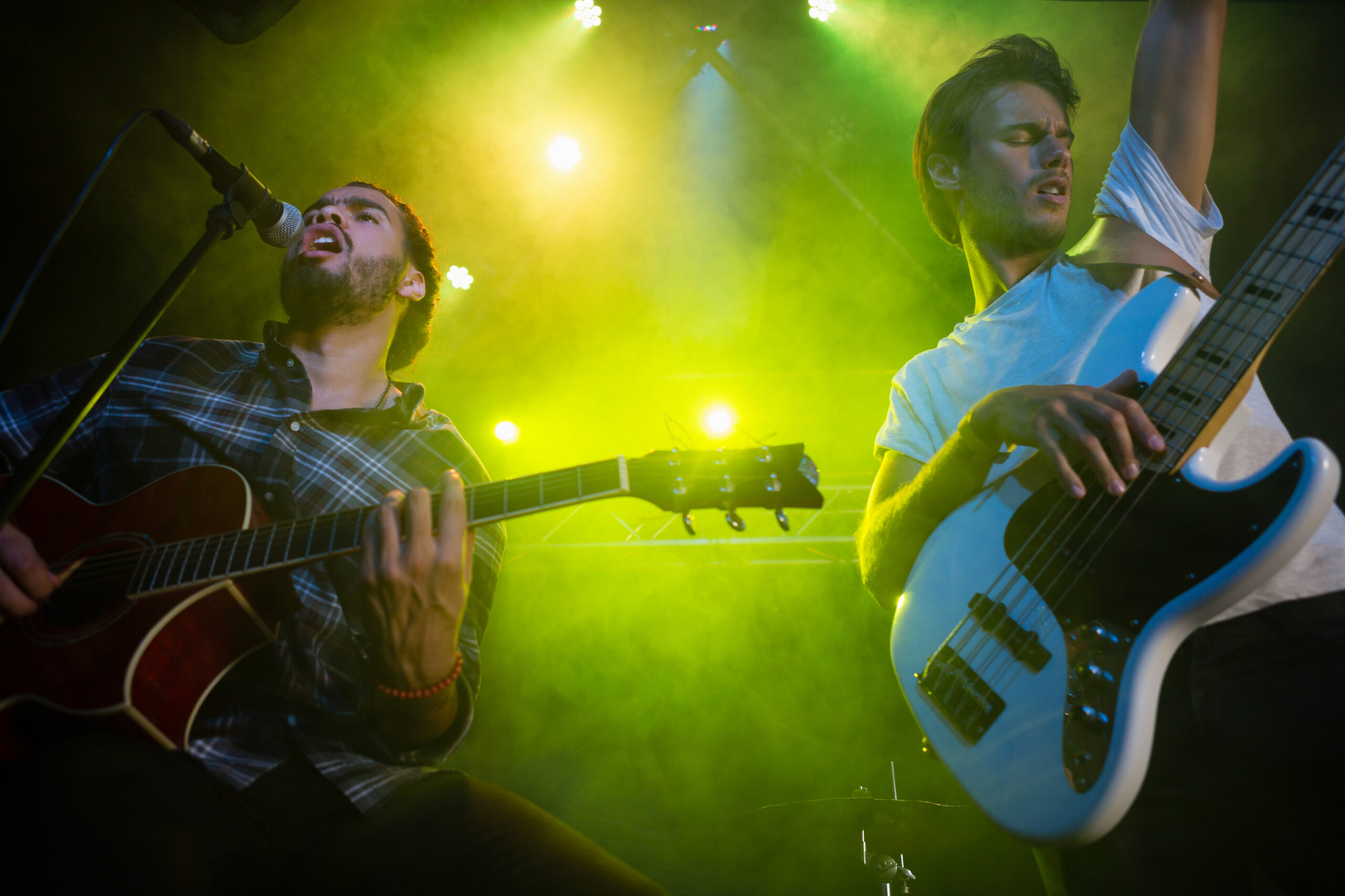 A Band performing on stage