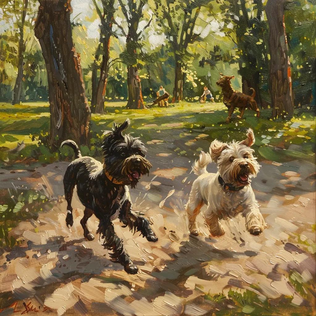 dogs playing in one of the parks in brighton