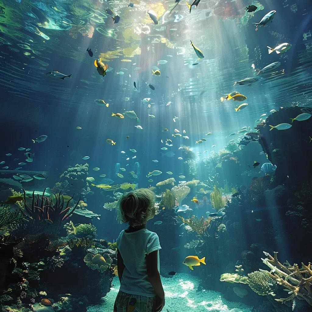 a child looks around at the sea life centre, showing one of the many things to do in brighton