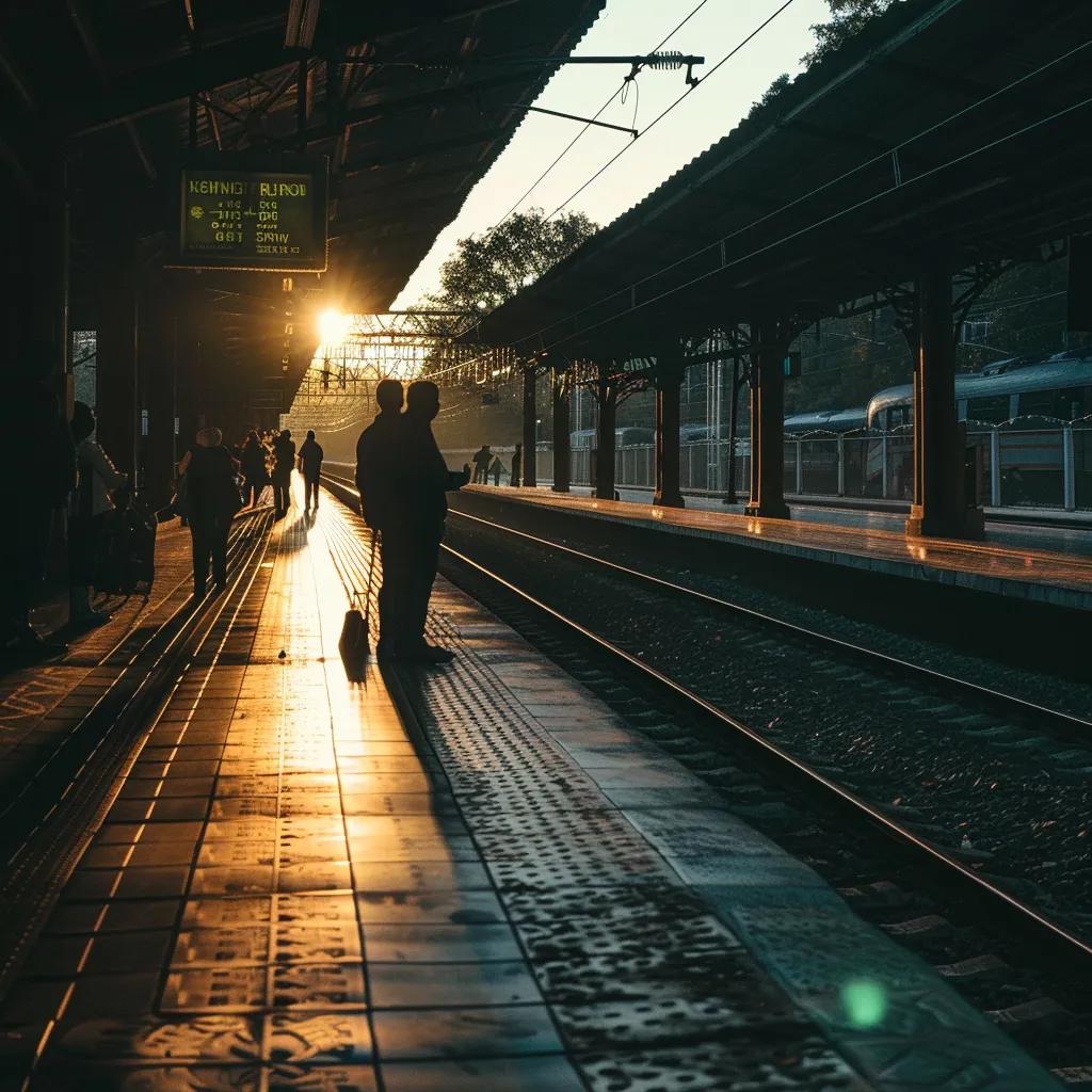 people waiting at a train station