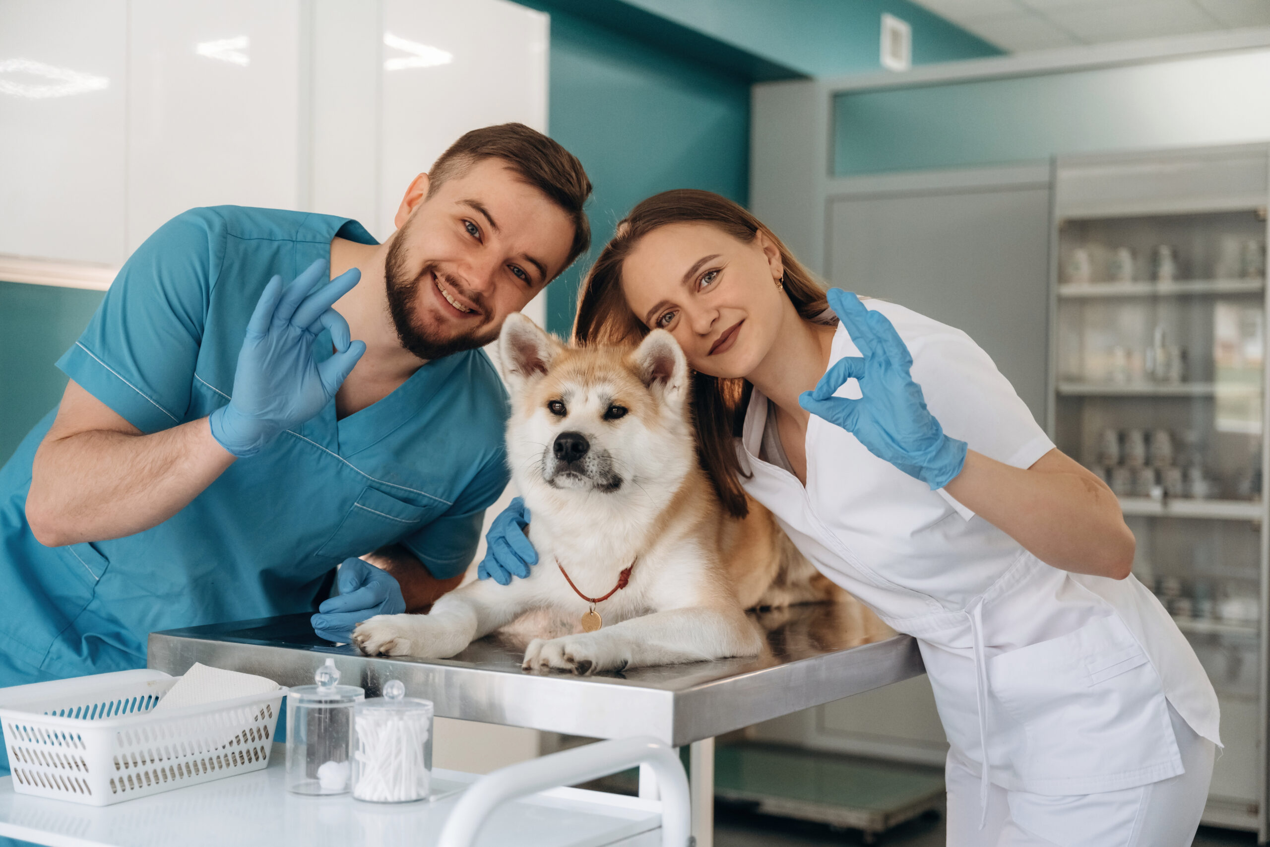 Vets posing with a fog