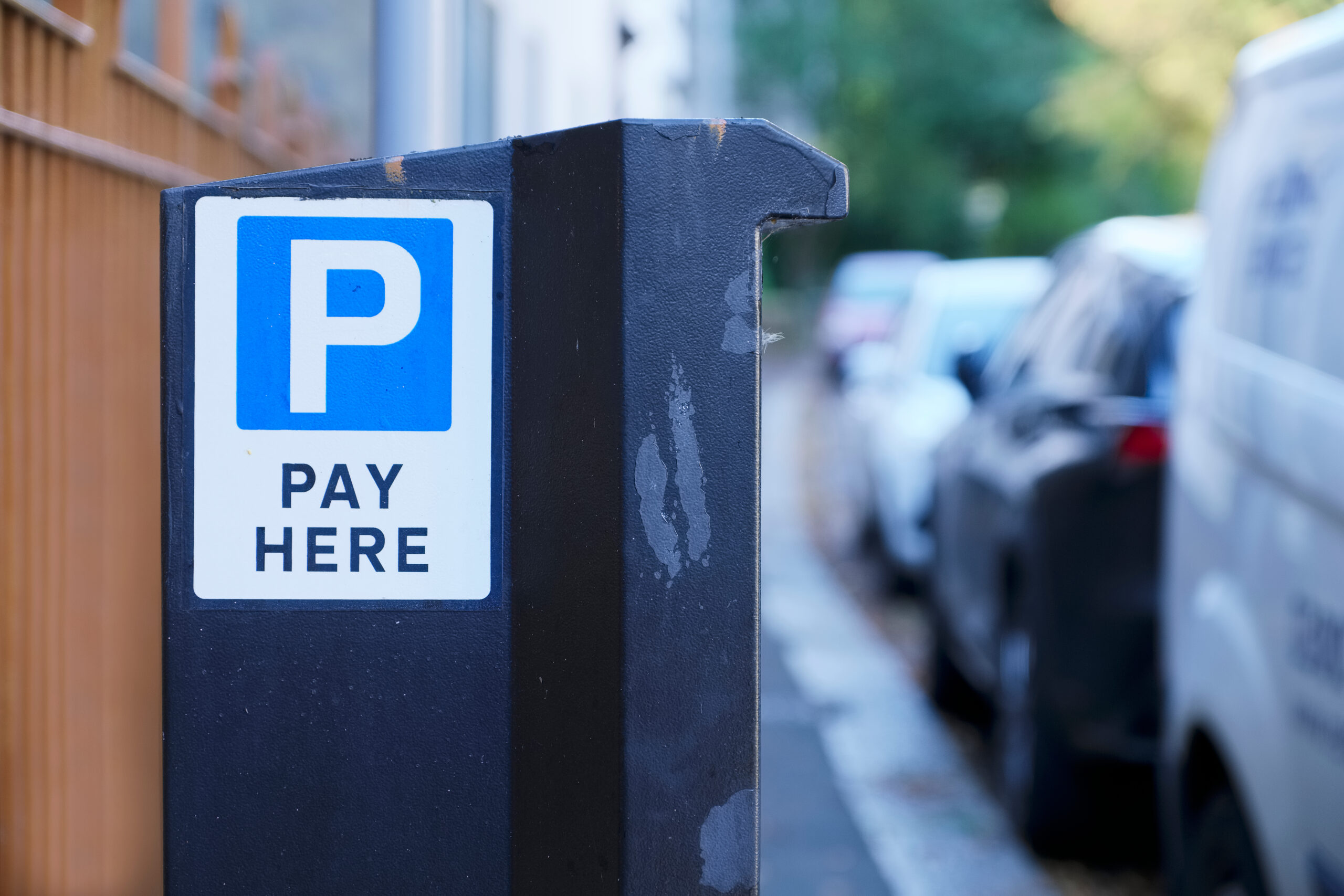 Parking in Brighton: Machine parking on a city street