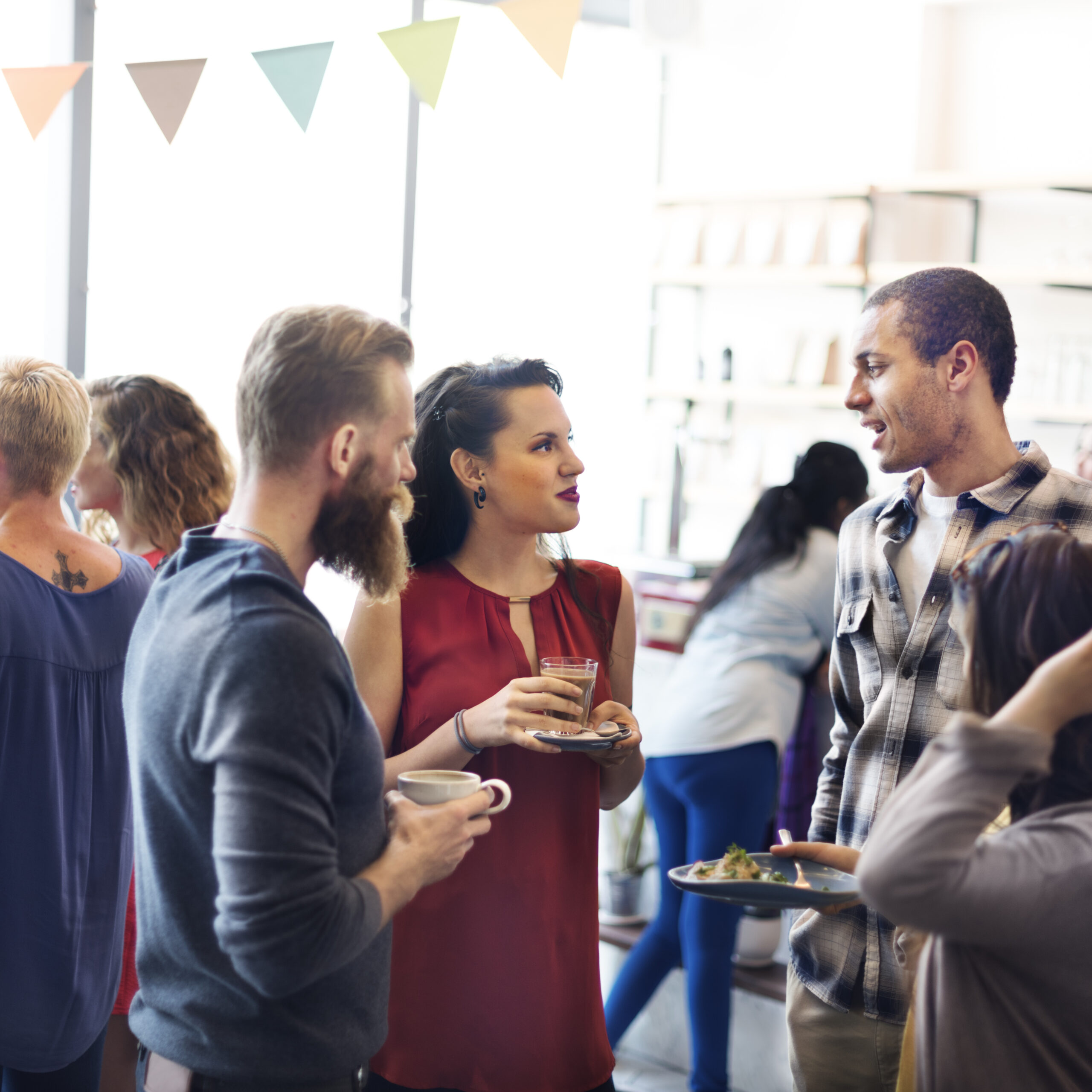 People talking at one of the community centres in Brighton