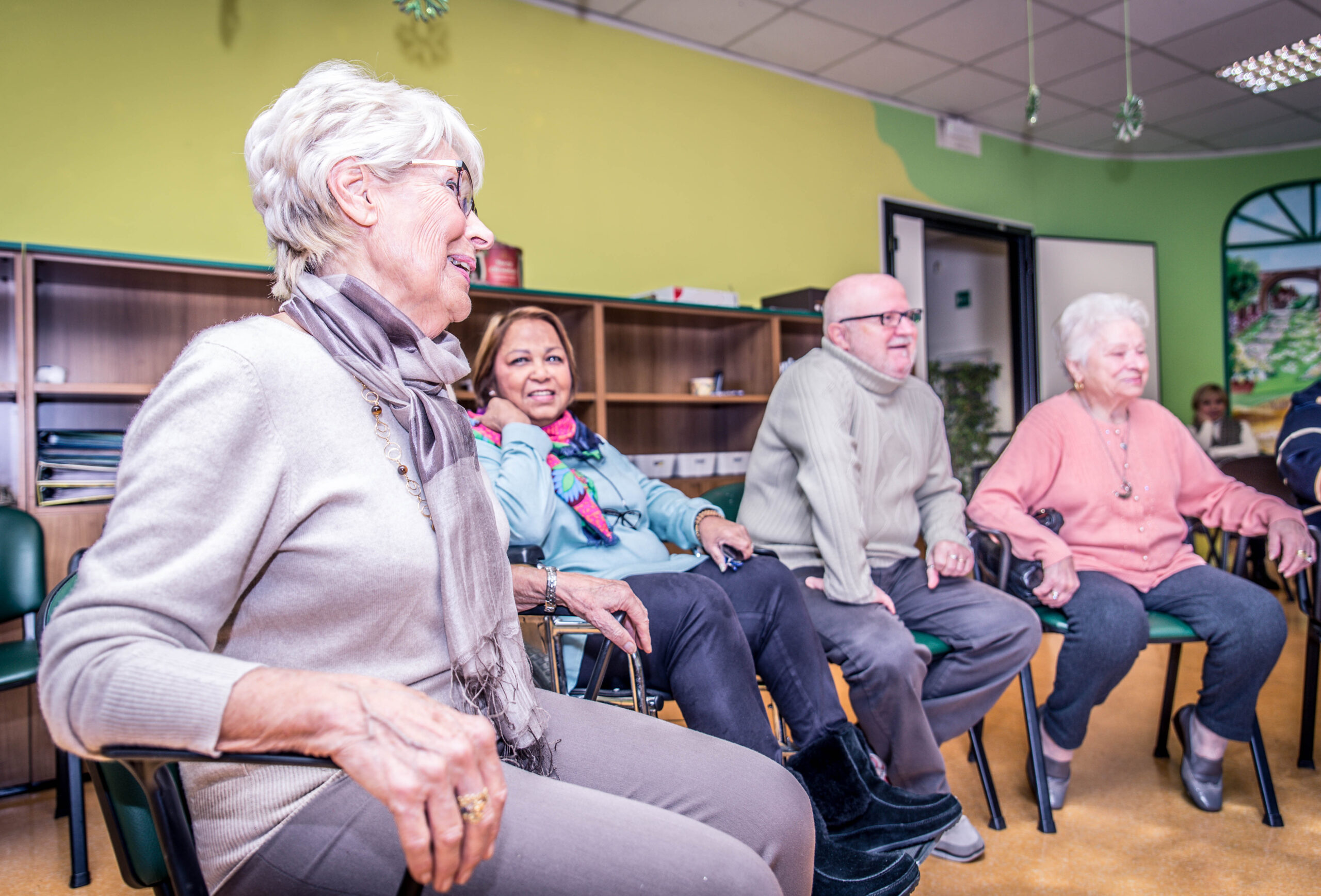 Group Of Seniors At A Lively Meeting 