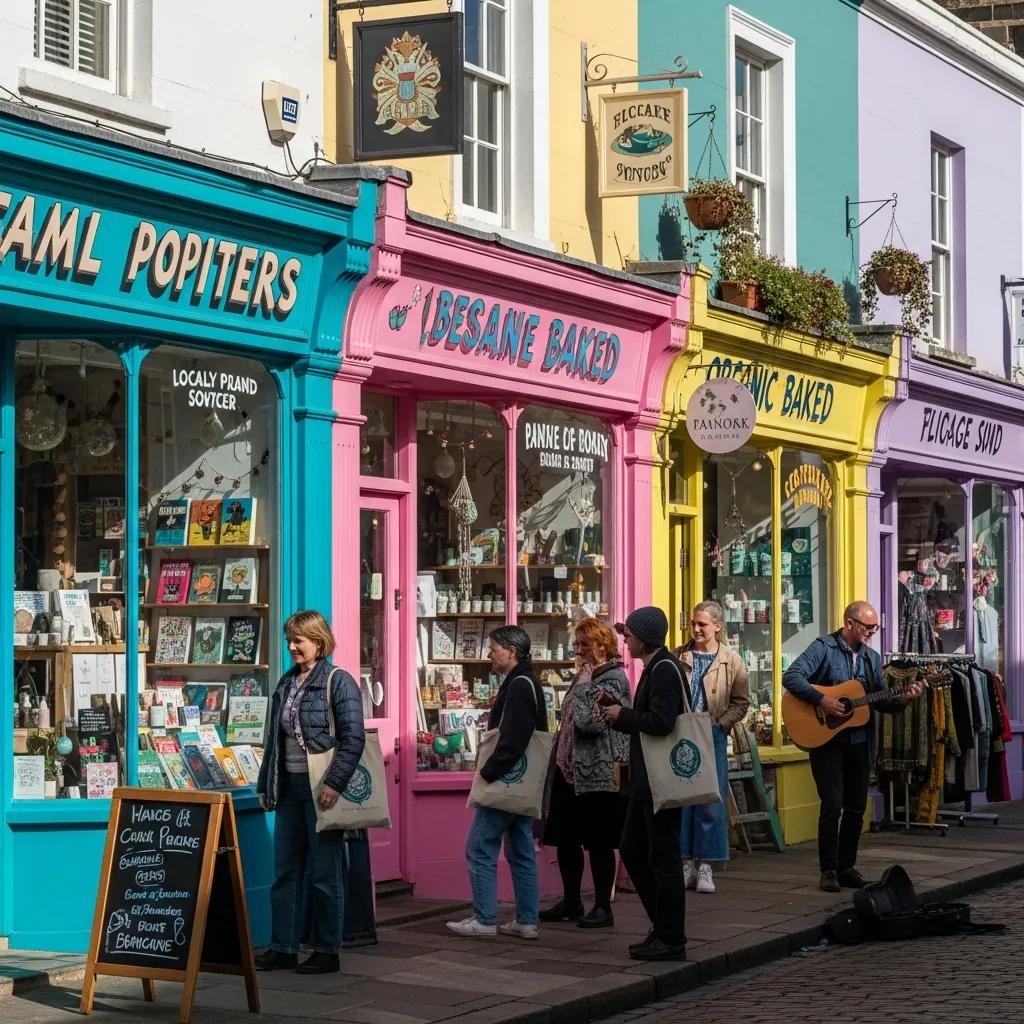 Interior of a Brighton boutique with curated clothing and handmade items