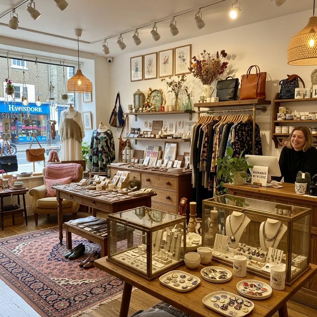 Brighton market scene with local vendors and shoppers