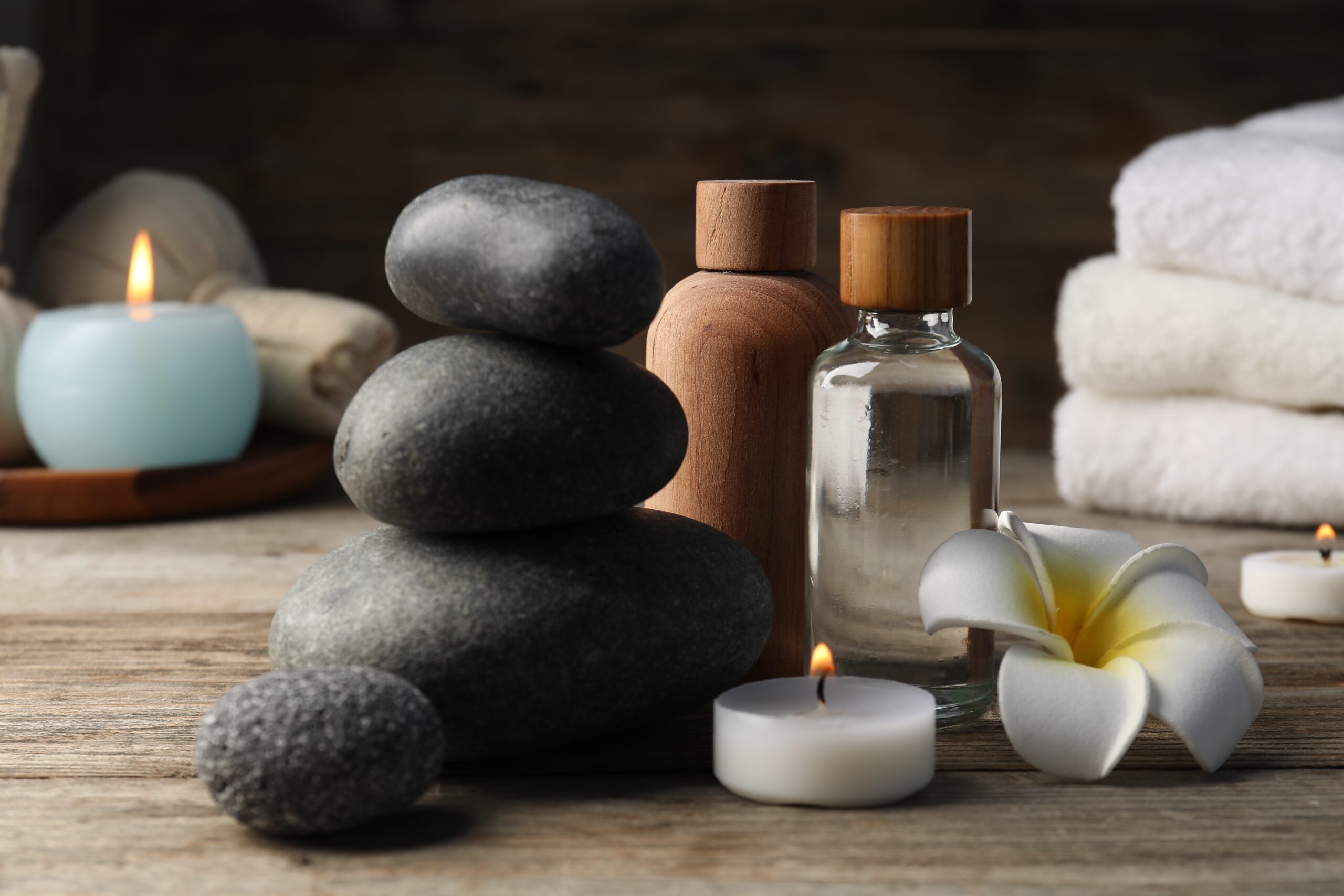 Cosmetic Products And Spa Stones 