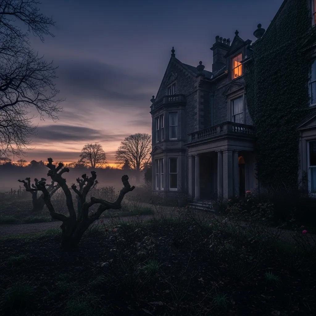 Preston Manor exterior at dusk — a historic Brighton house often linked to ghost stories