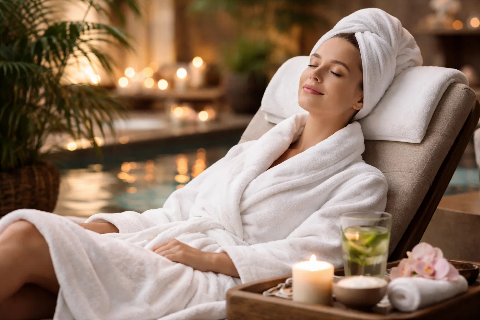 A woman relaxing at one of the best spas in Brighton