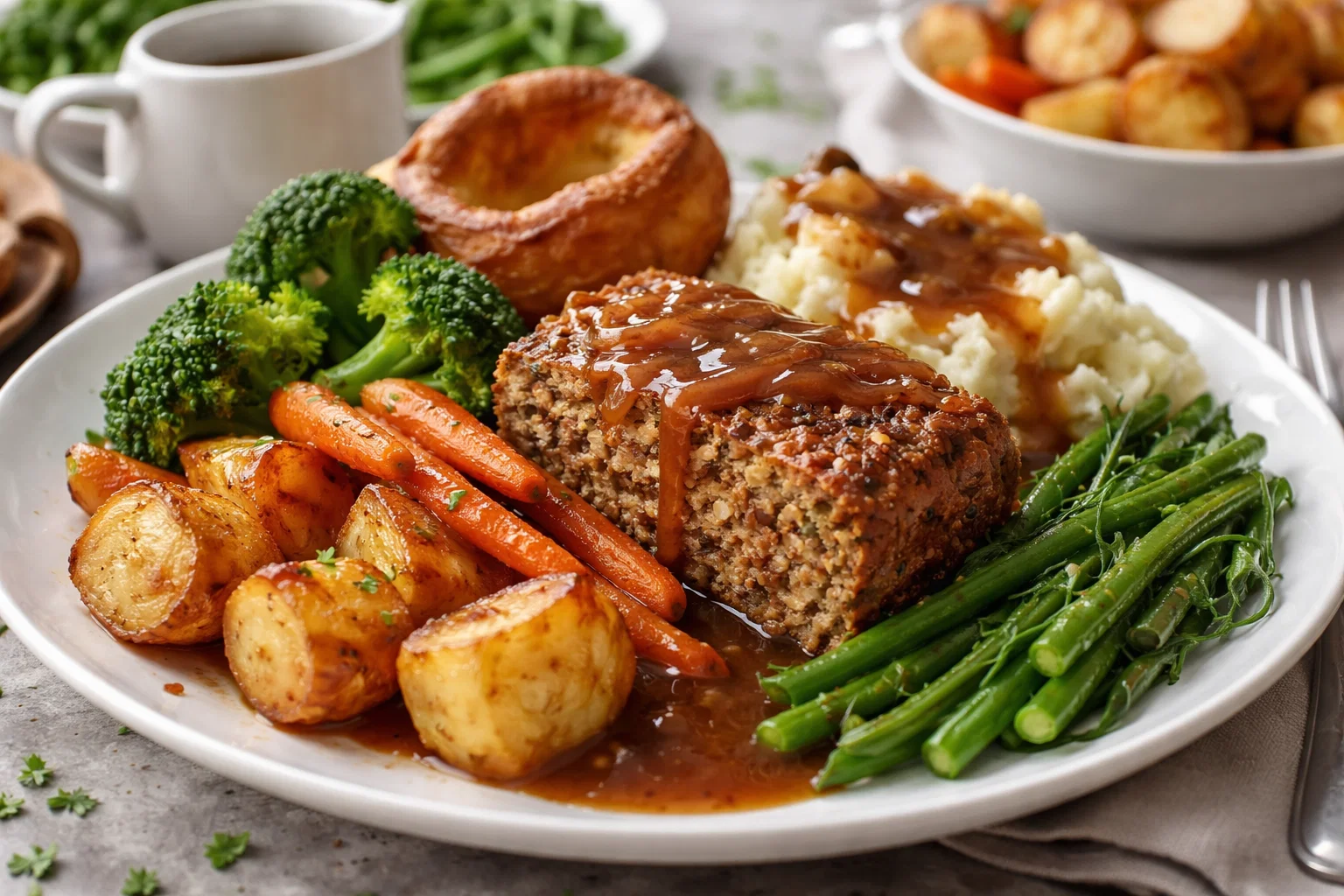 A vegetarian roast dinner 