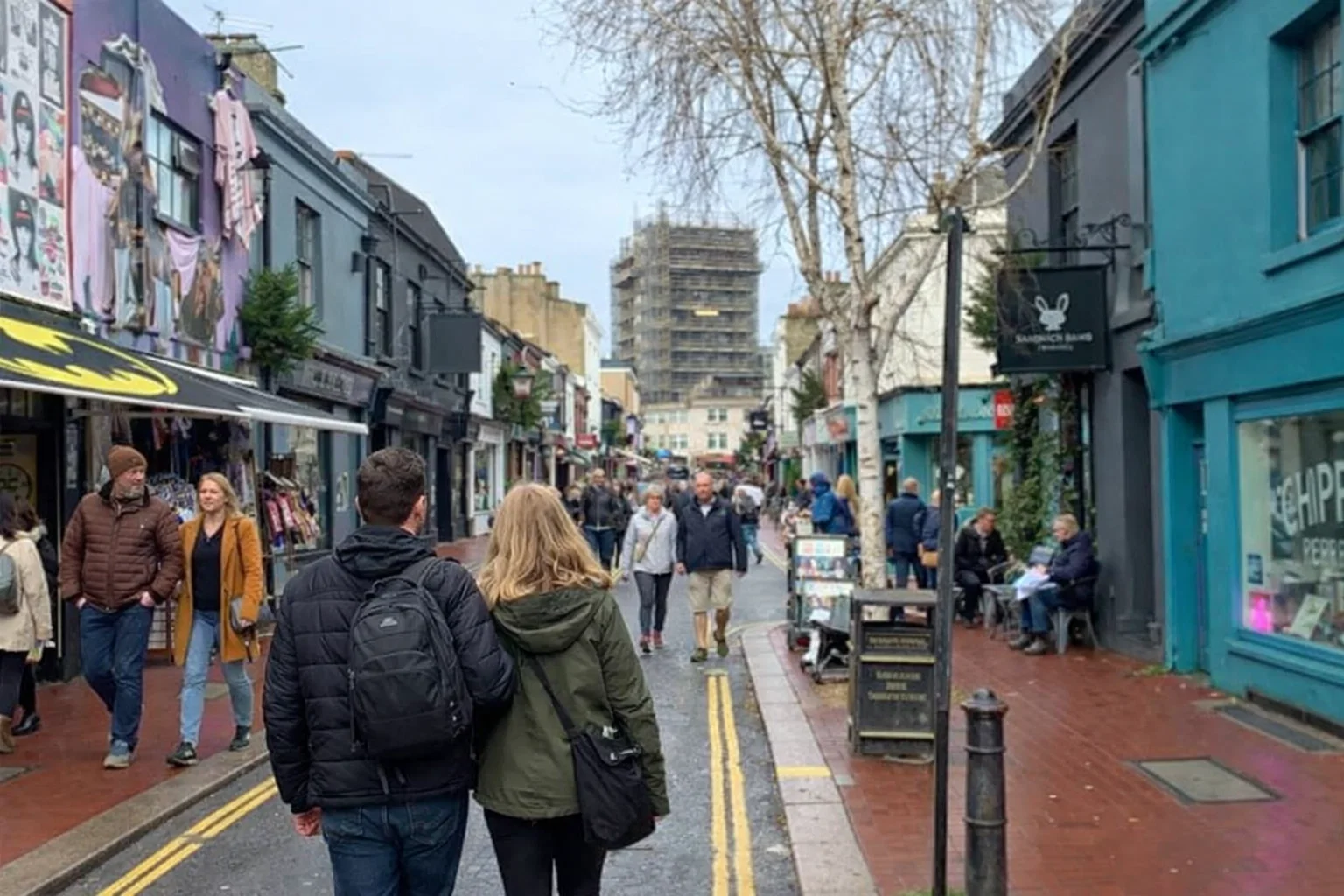 People walking through Brighton North Laines