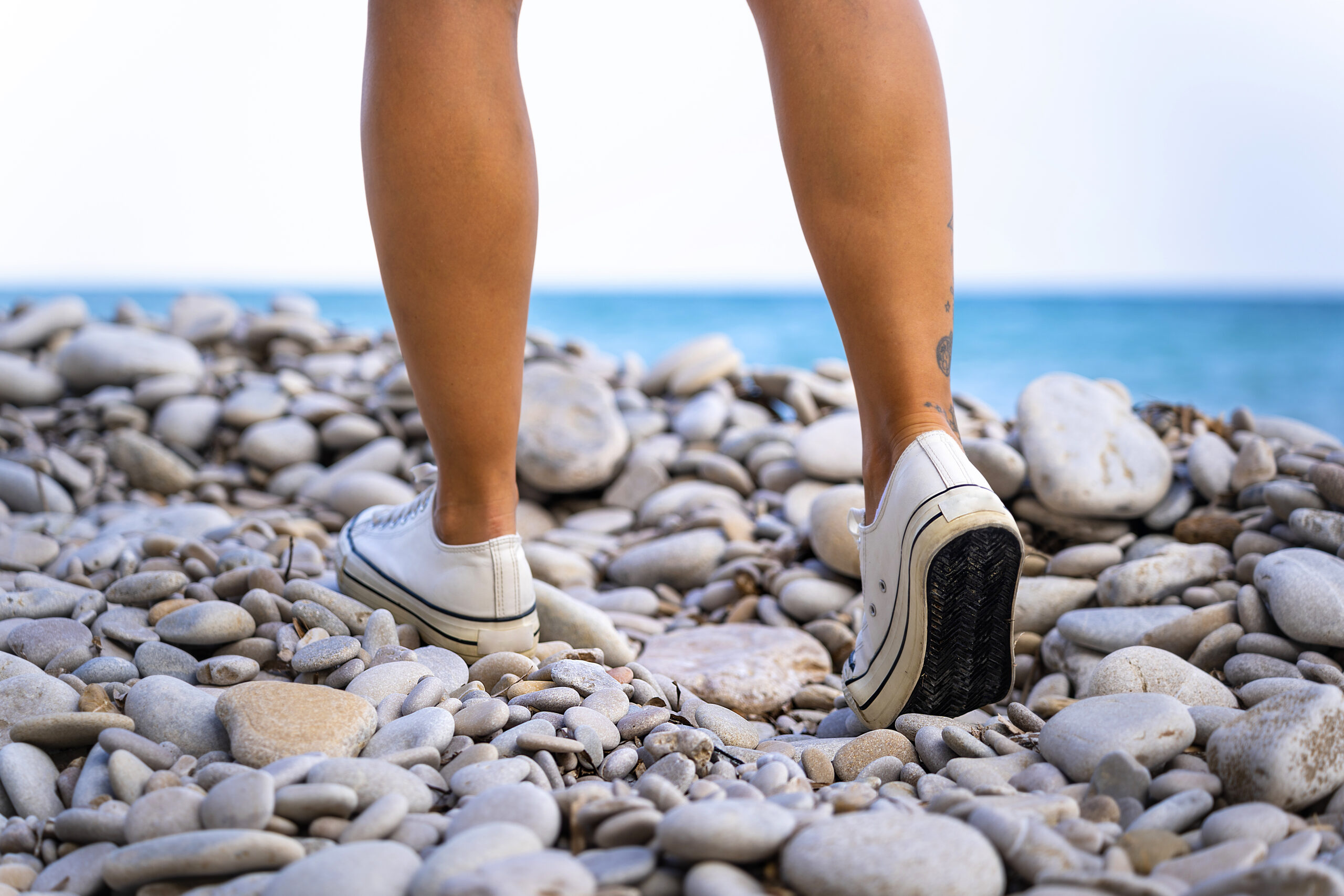 Walking a pebble beach