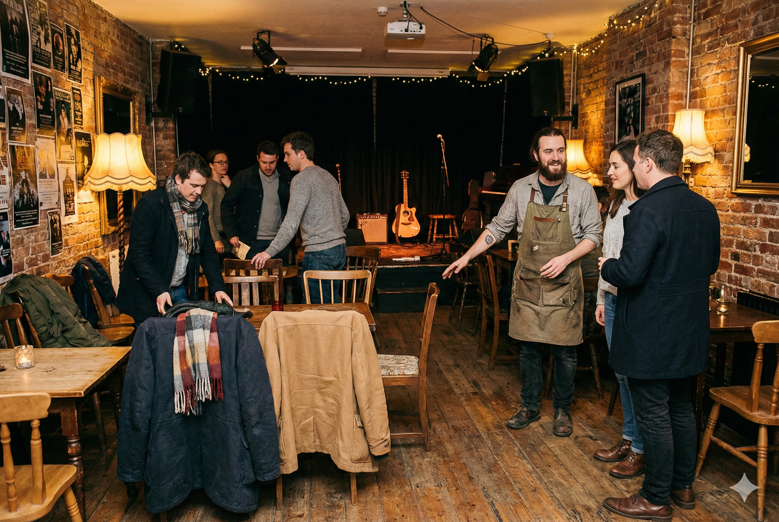 People being show to their seats at a jazz night