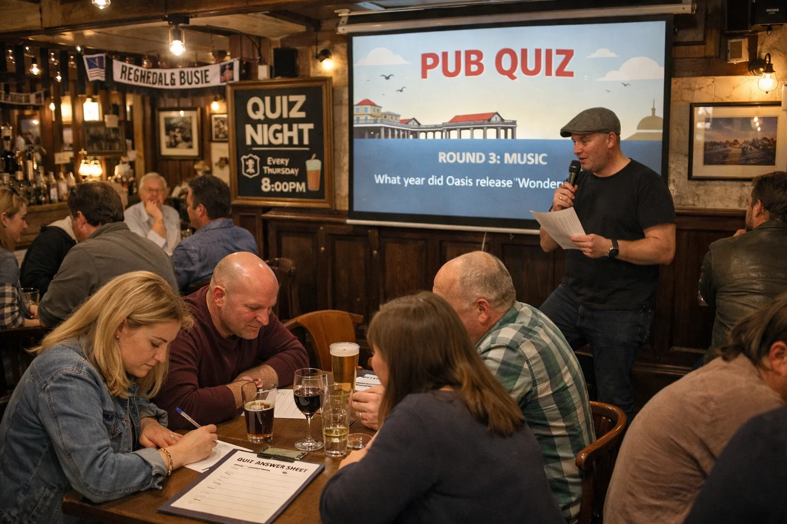 a pub quiz in a a pub in Brighton 