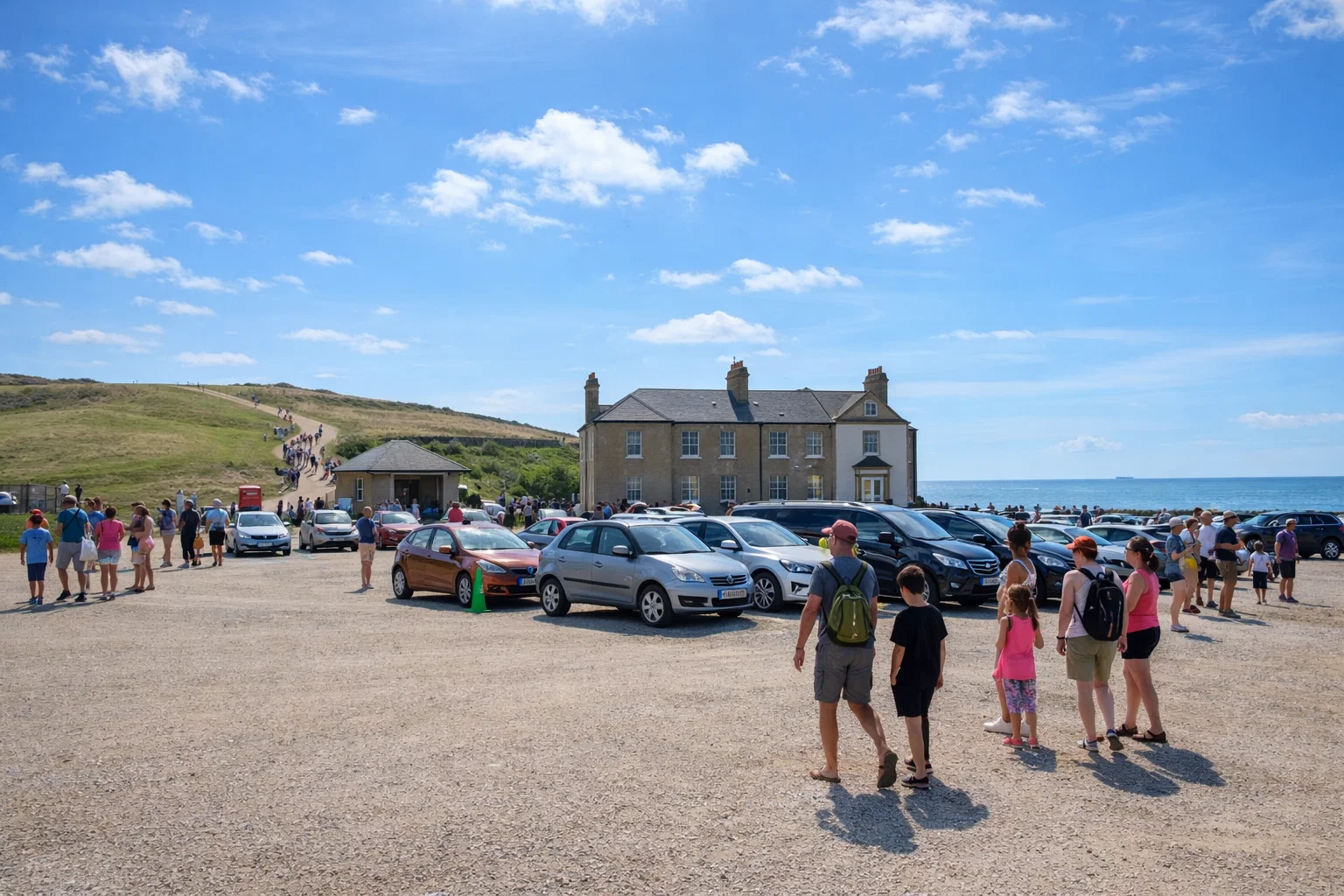 Seven Sisters car park on a sunny day
