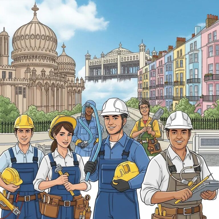 Local tradespeople in Brighton working together, representing community trust and expertise in home services