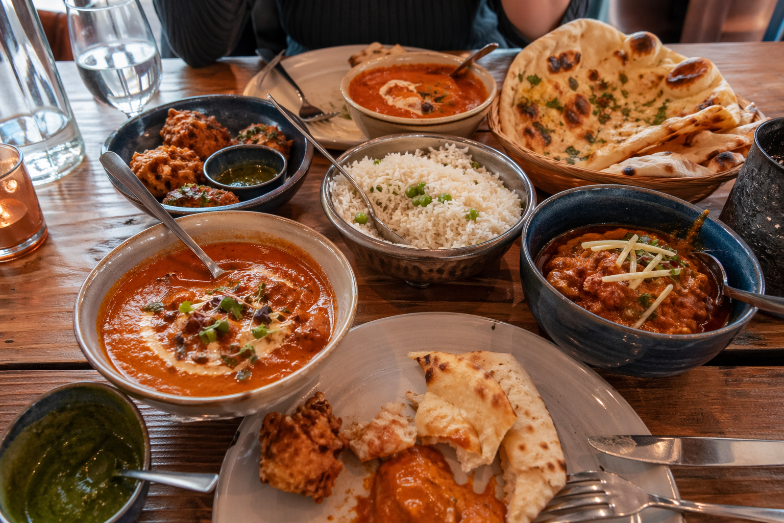 close-up of regional Indian dishes at one of the best Indian restaurants in Brighton