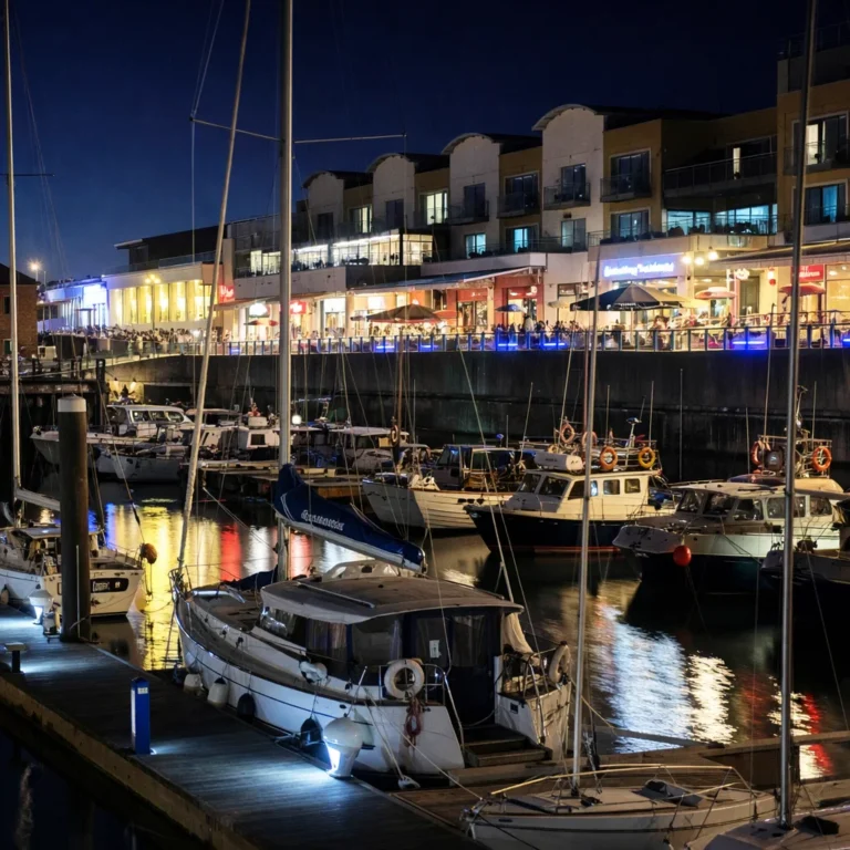 Brighton marina at night