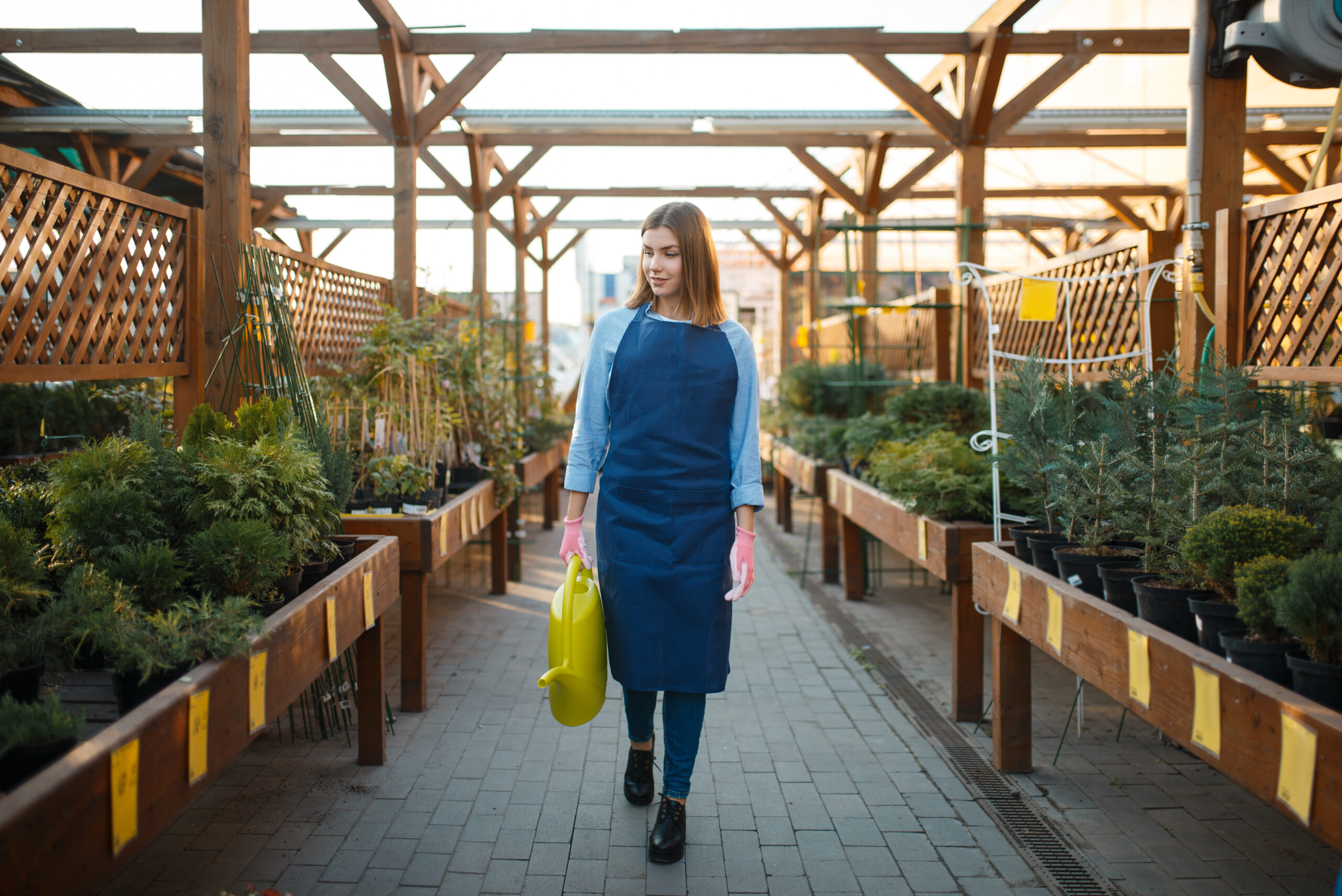 Garden centre worker With Watering Can