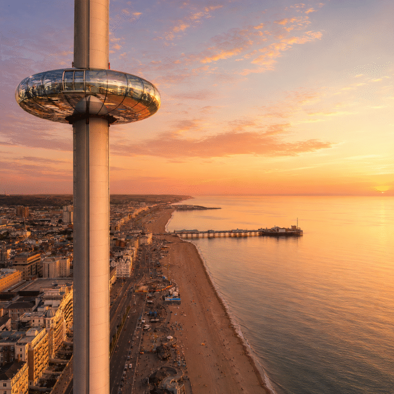 Brighton i360 at sunset