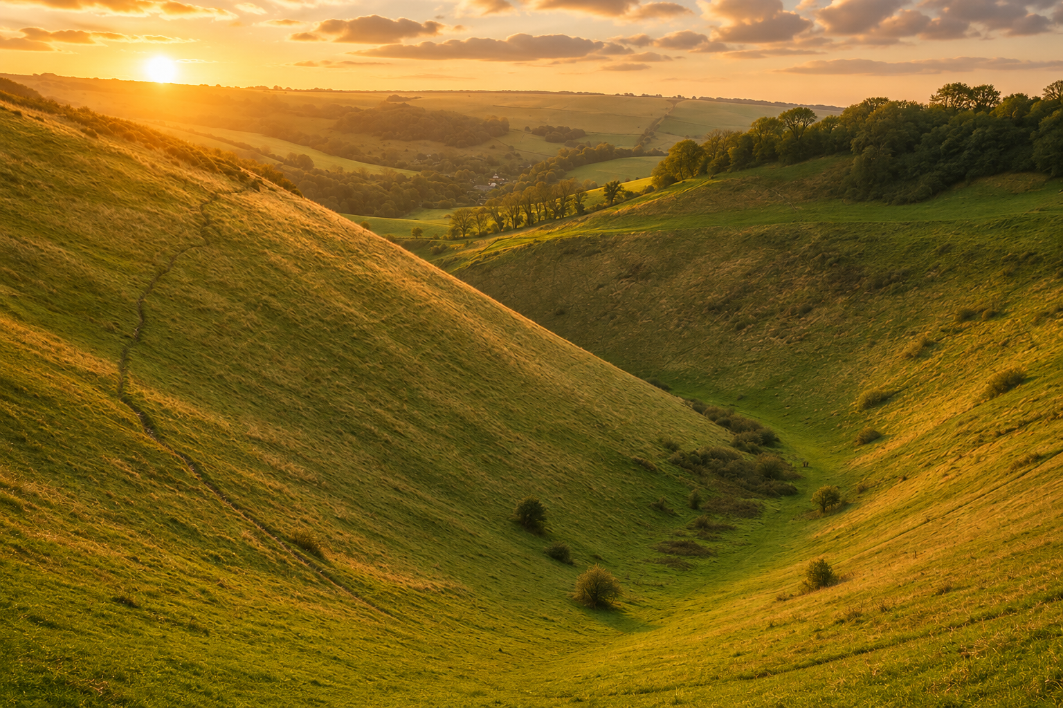 Devil's Dyke on a summers day at sunset