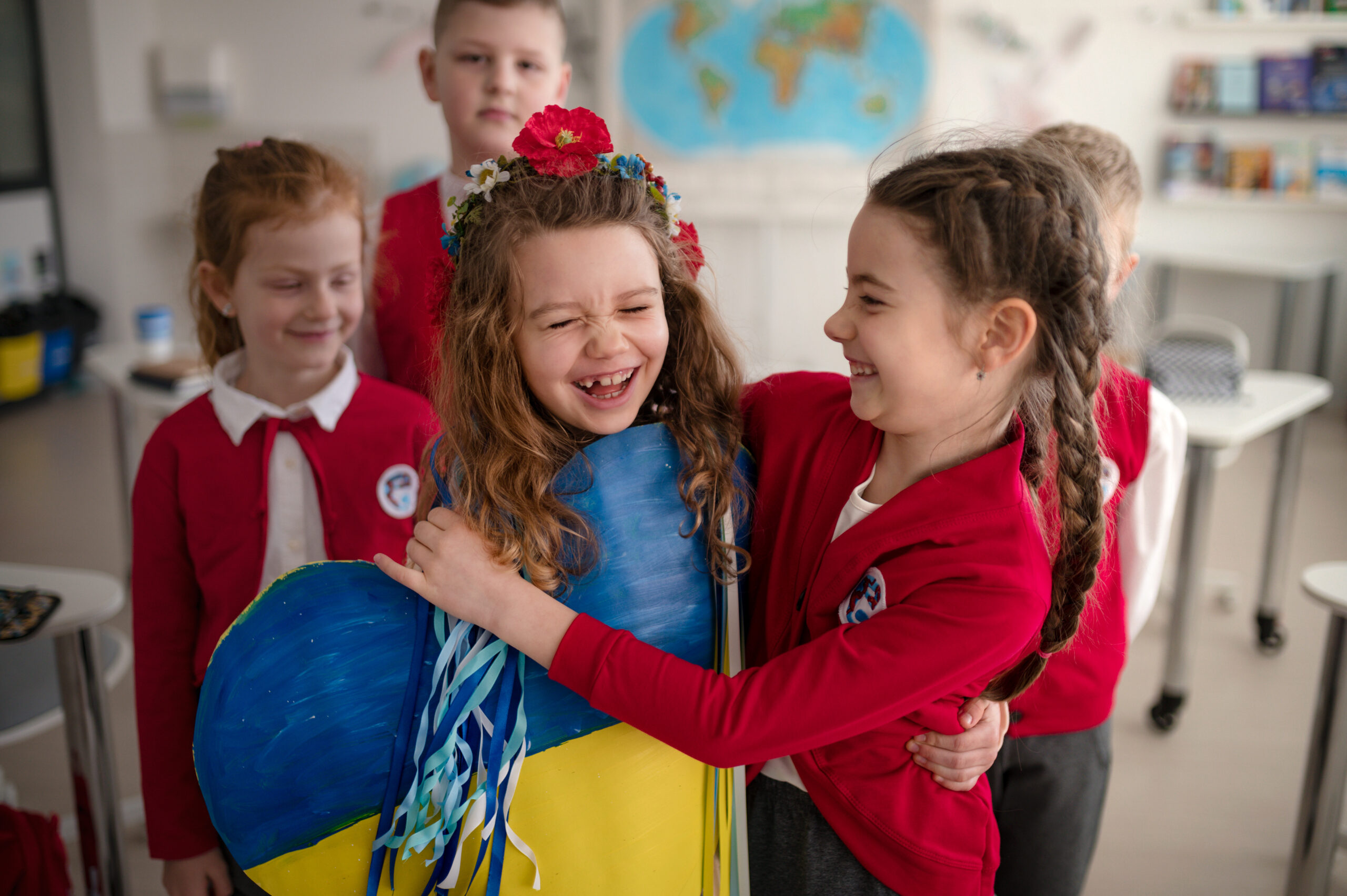 Primary School children laughing together 