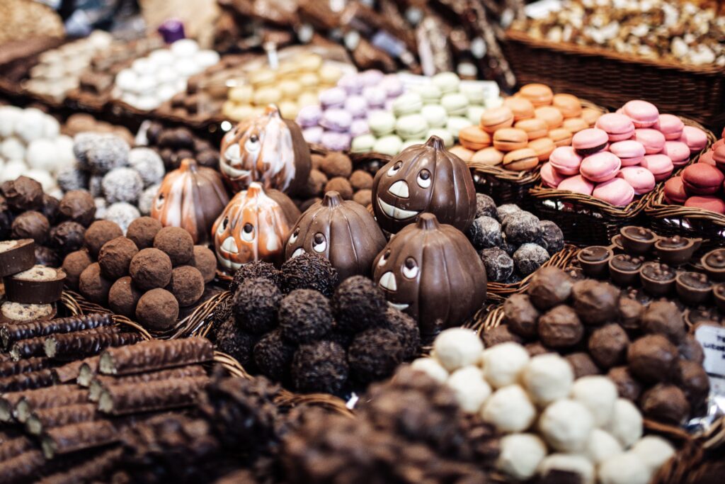 Many Different Delicious Chocolates at Brighton chocolate festival 