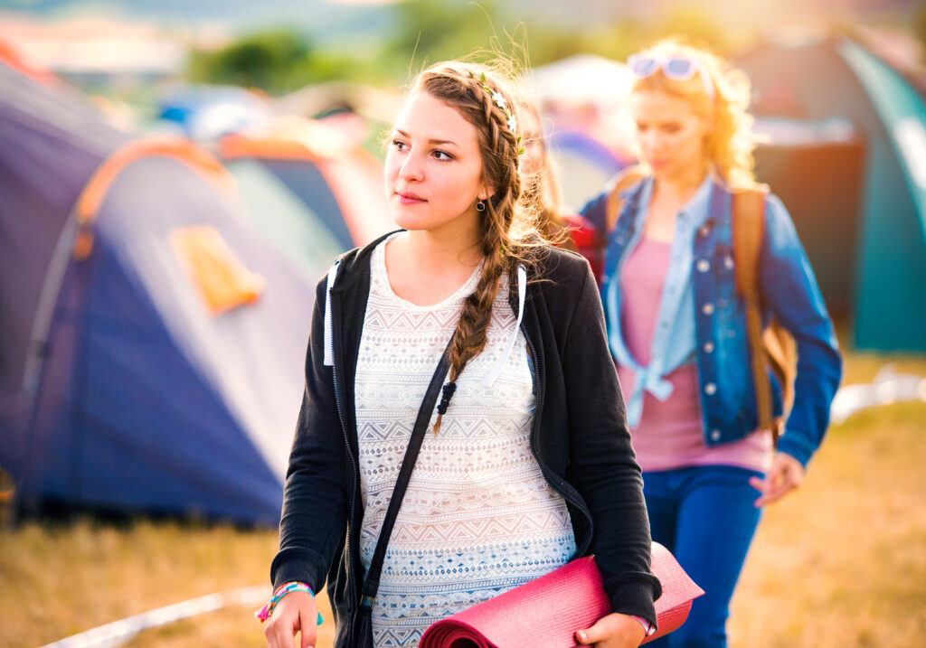 Two Women Enjoying The Camping Lifestyle