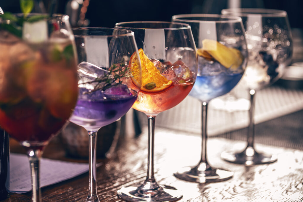 Colorful Cocktails With Citrus Garnish