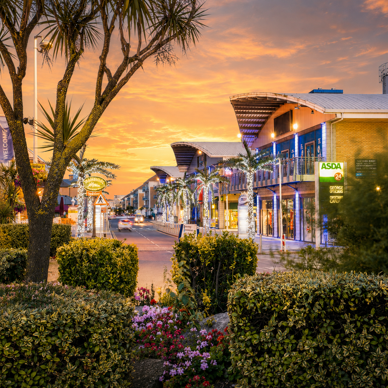Brighton marina at sunset