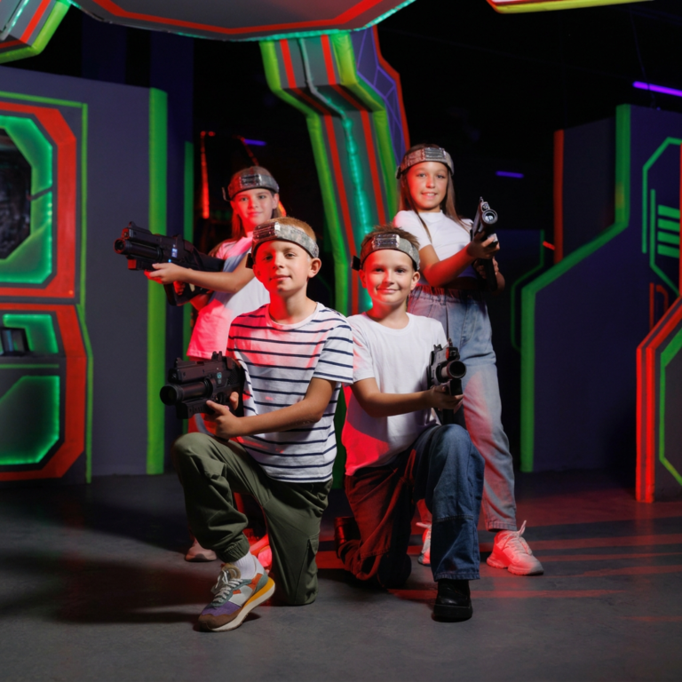 Kids playing laser tag in Brighton