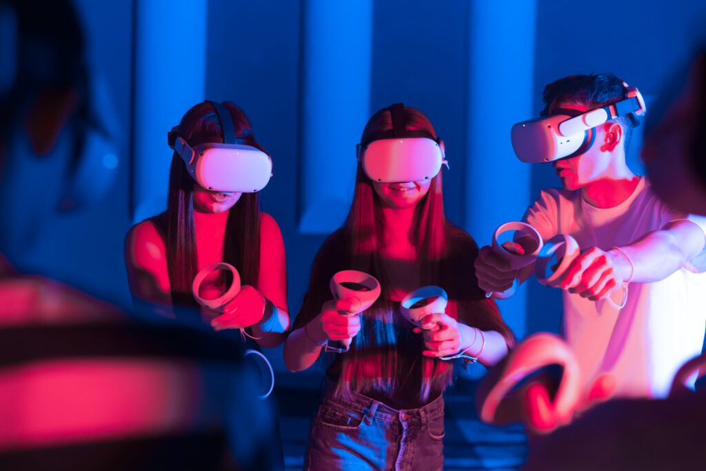 Young people enjoying VR Experiences in Brighton